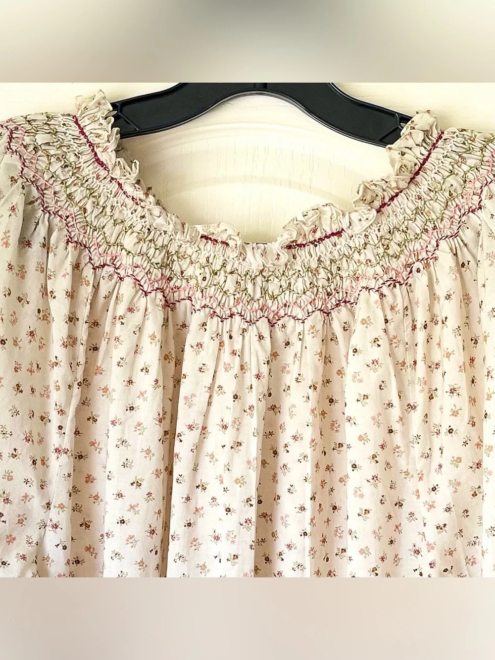 DÔEN Annalise Blouse Parc Monceau Floral Cream Medium EUC